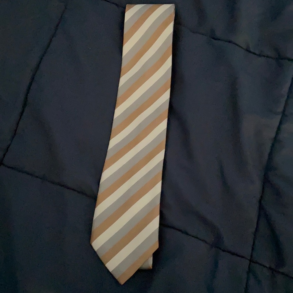 Brioni Tie! Brown and Grey striped